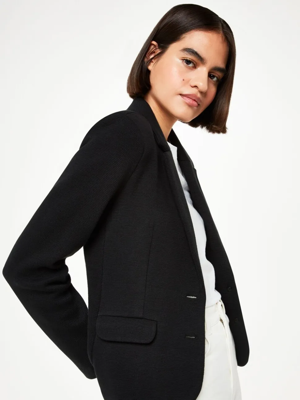 Zwart - Whistles jersey slim-fit jasje