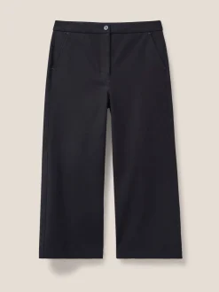 Zwart - White Stuff halfange Belle broek met wijde pijpen