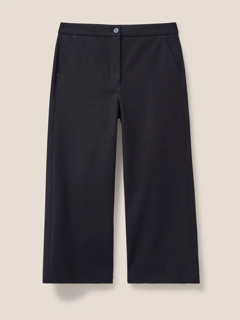 Zwart - White Stuff halfange Belle broek met wijde pijpen