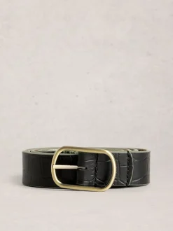 Zwart - White Stuff Reversible Leather Belt