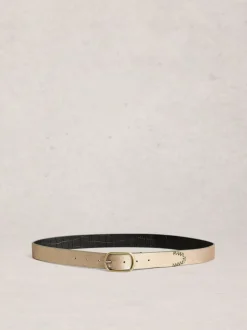 Zwart - White Stuff Reversible Leather Belt