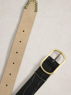 Zwart - White Stuff Reversible Leather Belt