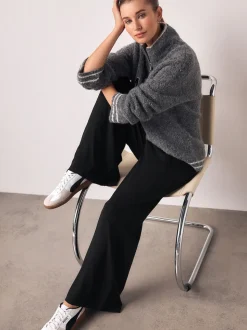 Zwart - Wide Leg Jersey Joggers