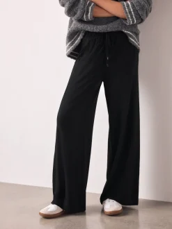 Zwart - Wide Leg Jersey Joggers
