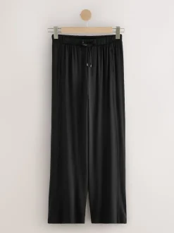 Zwart - Wide Leg Jersey Joggers