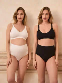 Zwart & wit - Seraphine Post Maternity Support Briefs 2 Pack