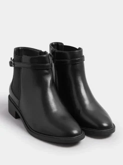 Zwart - Yours Curve Buckle Elastic Boots