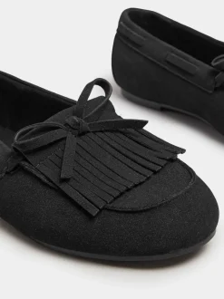 Zwart - Yours Curve Extra Wide Fit Fringe Moccasin Loafers