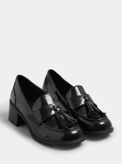 Zwart - Yours Curve Extra Wide Fit Heeled Tassel Loafers