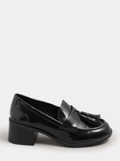 Zwart - Yours Curve Extra Wide Fit Heeled Tassel Loafers