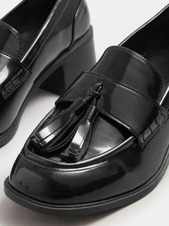 Zwart - Yours Curve Extra Wide Fit Heeled Tassel Loafers