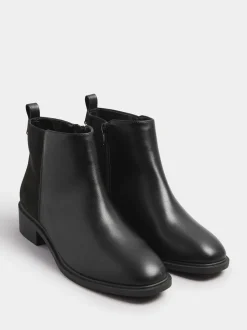 Zwart - Yours Curve Extra-Wide Fit Metal Trim Ankle Boots