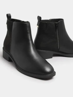 Zwart - Yours Curve Extra-Wide Fit Metal Trim Ankle Boots