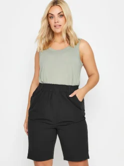 Zwart - Yours Curve koele 100% katoenen shorts