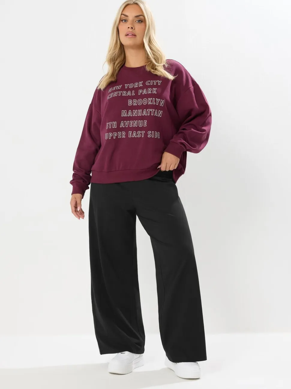 Zwart - Yours Curve Wide Leg Leggings