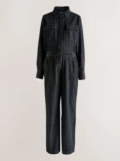 Zwart - Zwangerschap - Denim overall