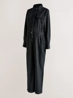Zwart - Zwangerschap - Denim overall