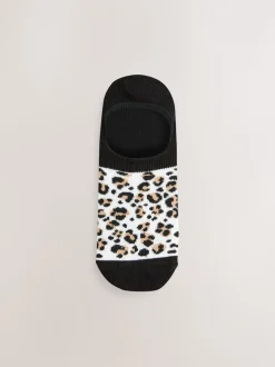 Zwart Animal - 5 Paar sneaker-footsies