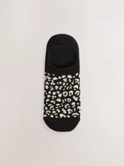 Zwart Animal - 5 Paar sneaker-footsies