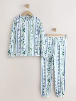 Zwart bloemenprint - Behaaglijke pyjama met lange mouwen