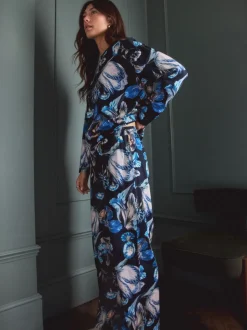 Zwart bloemenprint - Kew Collection pyjama's met lange mouwen
