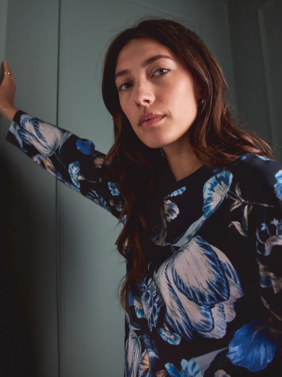 Zwart bloemenprint - Kew Collection pyjama's met lange mouwen
