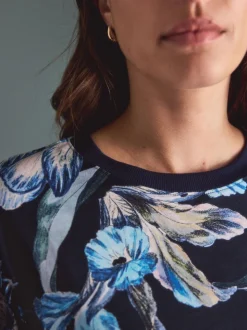 Zwart bloemenprint - Kew Collection pyjama's met lange mouwen