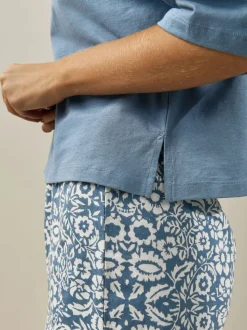 Zwart bloemenprint - Korte katoenen pyjama