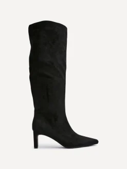 Zwart chroom - Linzi Uptown Slim Block Heel High Leg Boots