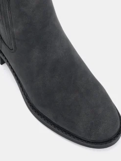 Zwart chroom - Novo Wide Fit Darlina Flat Chelsea Ankle Boots