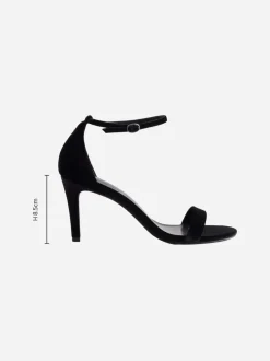 Zwart fluweel - Forever Comfort® Strappy Heeled Sandals