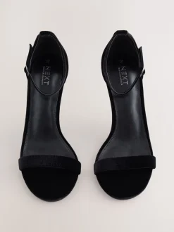 Zwart fluweel - Forever Comfort® Strappy Heeled Sandals