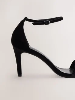 Zwart fluweel - Forever Comfort® Strappy Heeled Sandals