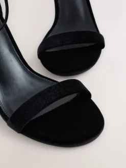 Zwart fluweel - Forever Comfort® Strappy Heeled Sandals