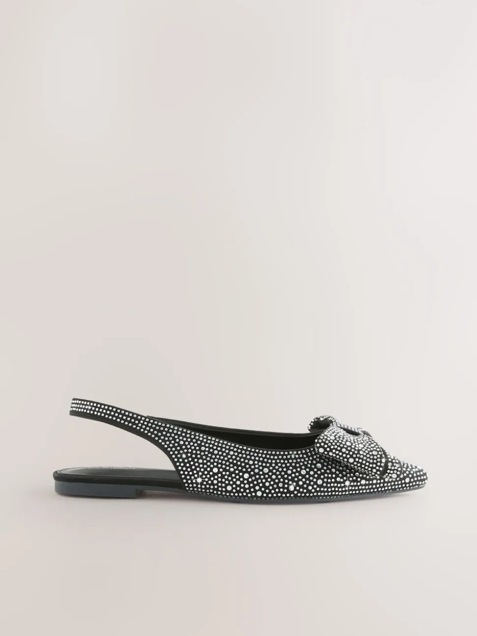 Zwart gelast - Forever Comfort® ballerina's met strik, spitse neus en hielbandje
