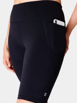Zwart in lichte wassing - Sweaty Betty Power bikershort van 9"