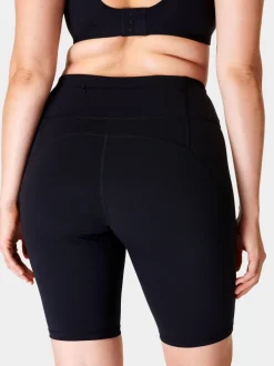 Zwart in lichte wassing - Sweaty Betty Power bikershort van 9"