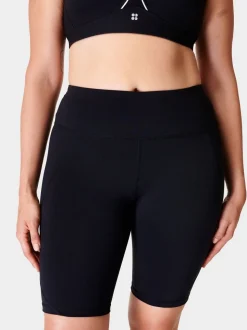 Zwart in lichte wassing - Sweaty Betty Power bikershort van 9
