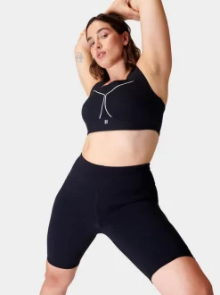 Zwart in lichte wassing - Sweaty Betty Power bikershort van 9
