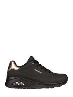 Zwart in lichte wassing - Skechers goudkleurige damessneakers met standaard pasvorm Uno