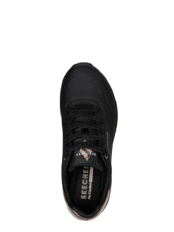 Zwart in lichte wassing - Skechers goudkleurige damessneakers met standaard pasvorm Uno