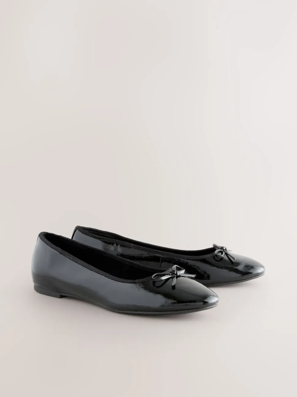 Zwart lak - Ballerina's met ronde neus