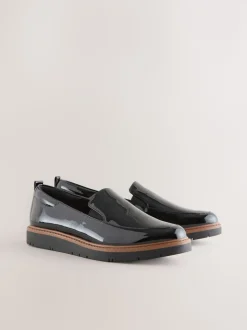 Zwart lak - Forever Comfort® Slip On Clean Chunky Sole Loafers