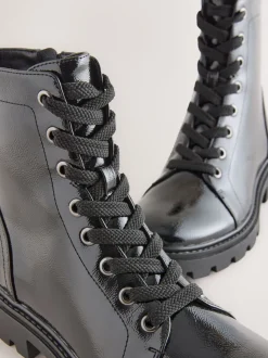 Zwart lak - Forever Comfort® veterlaarzen