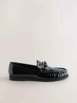 Zwart lak - Forever Comfort® Bow Detail Ruched Toe Loafers