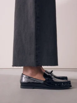 Zwart lak - Forever Comfort® Bow Detail Ruched Toe Loafers