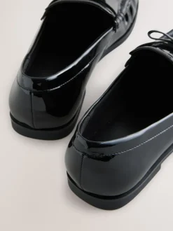 Zwart lak - Forever Comfort® Bow Detail Ruched Toe Loafers