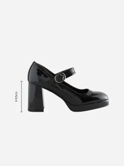 Zwart lak - Forever Comfort® Brogue Mary Jane Platform Blokhakken met Plateauzool