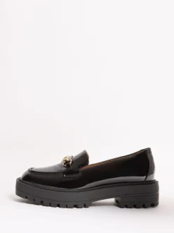 Zwart lak - Lipsy Chunky Snaffle Trim Detail Faux Leather Instappers