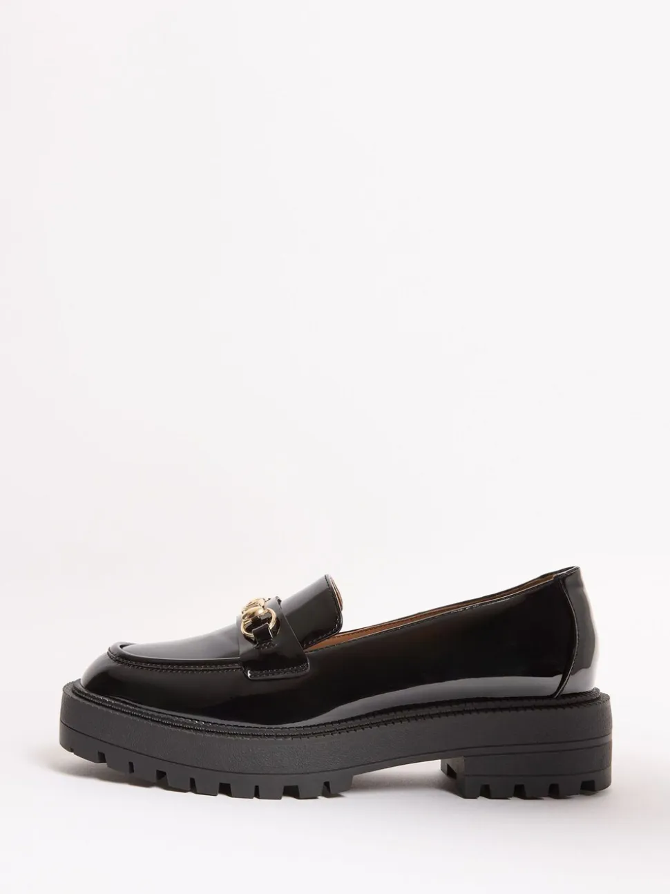 Zwart lak - Lipsy Chunky Snaffle Trim Detail Faux Leather Instappers